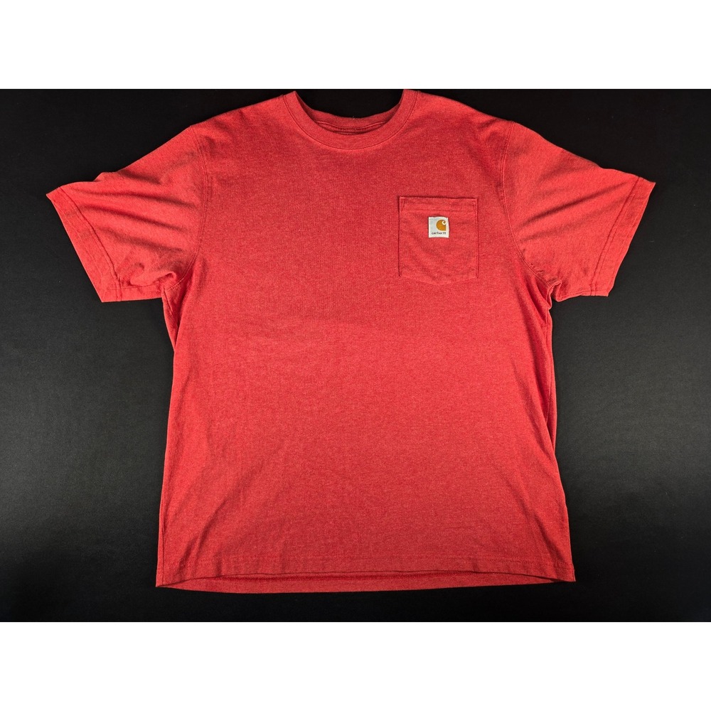 Carhartt K87 Loose Fit Pocket T-Shirt Mens Large Red Heather Workwear Tee L